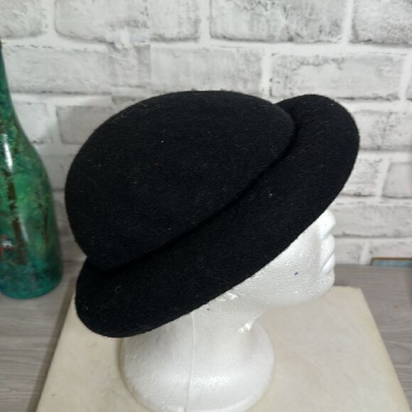 Vintage Wool Bowling Hat, Black - Picture 3 of 5